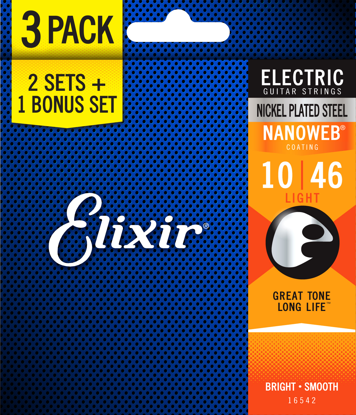Elixir Pack De 3 Jeux 12052 Nanoweb 10-46 - Cordes Guitare Acoustique - Main picture
