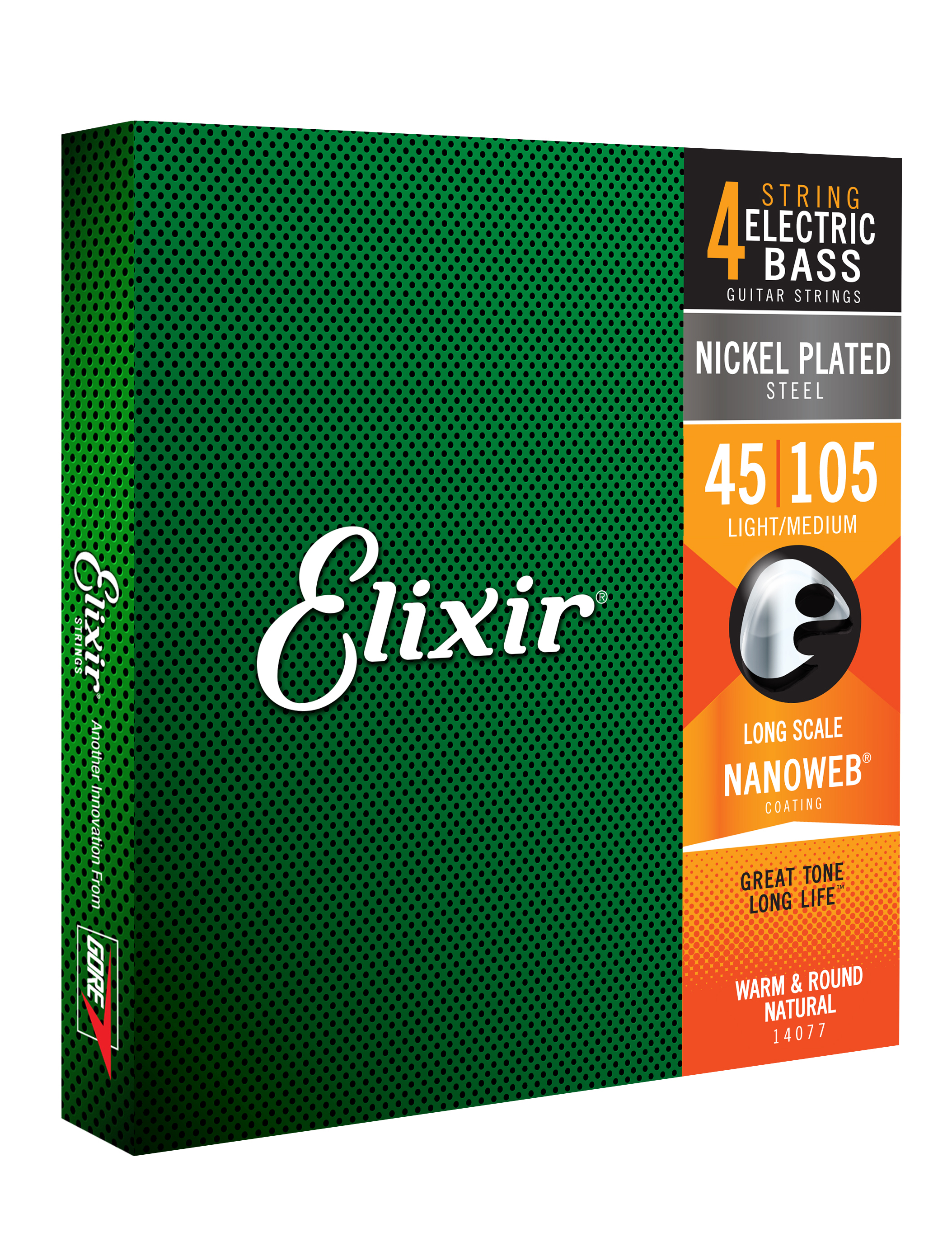 Elixir Jeu De 4 Cordes Bass (4) 14077 Nanoweb Nickel Plated 45-105 - Cordes Basse Électrique - Variation 1