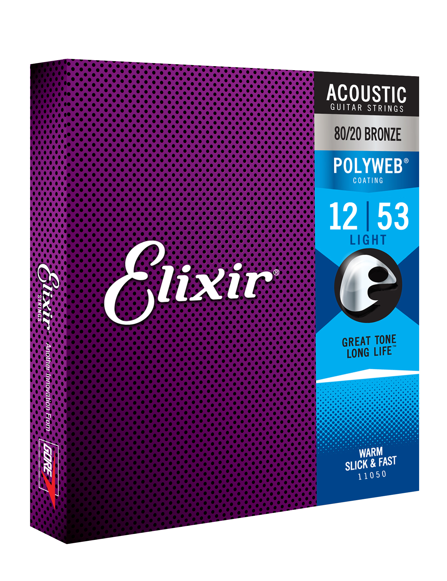 Elixir Jeu De 6 Cordes Acoustic 11050 Polyweb 80/20 Bronze 12-53 - Cordes Guitare Acoustique - Variation 1