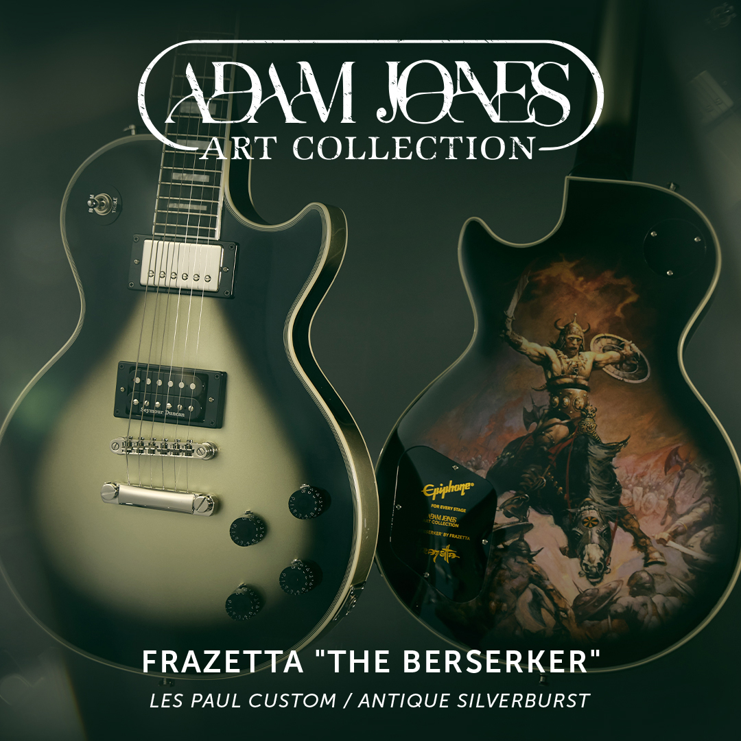 Epiphone Adam Jones Les Paul Custom Frazetta The Berserker Art Ltd 2h Ht Eb - Antique Silverburst - Guitare Électrique Single Cut - Variation 7