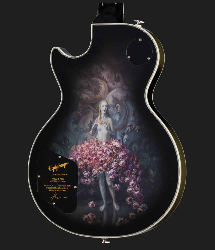 Epiphone Adam Jones Les Paul Custom Julie Heffernans Self Portrait Rose Art Ltd 2h Ht Eb - Antique Silverburst - Guitare Électrique Single Cut - Varia