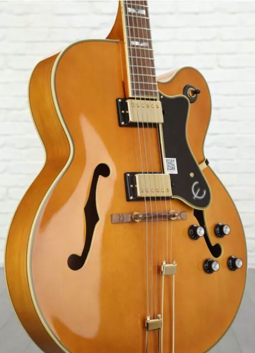 Epiphone Broadway 2019 Hh Ht Pf - Vintage Natural - Guitare Électrique 3/4 Caisse & Jazz - Variation 1