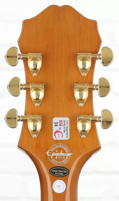 Epiphone Broadway 2019 Hh Ht Pf - Vintage Natural - Guitare Électrique 3/4 Caisse & Jazz - Variation 4