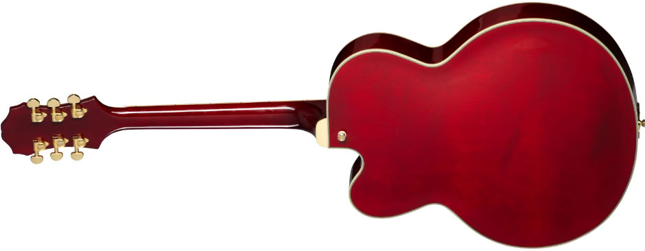 Epiphone Broadway Archtop 2h Ht Lau - Dark Wine Red - Guitare Électrique 3/4 Caisse & Jazz - Variation 1