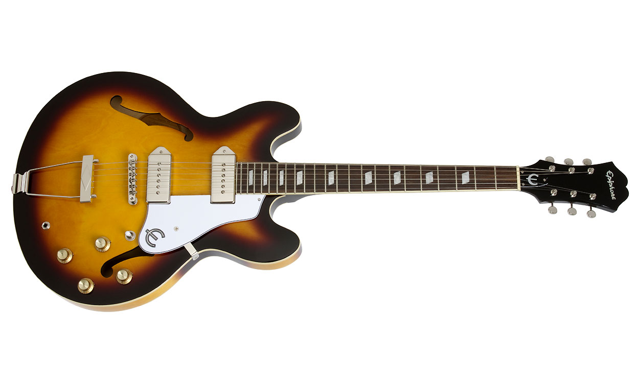 Epiphone Casino 2p90 Ht Pf - Vintage Sunburst - Guitare Électrique 1/2 Caisse - Variation 1