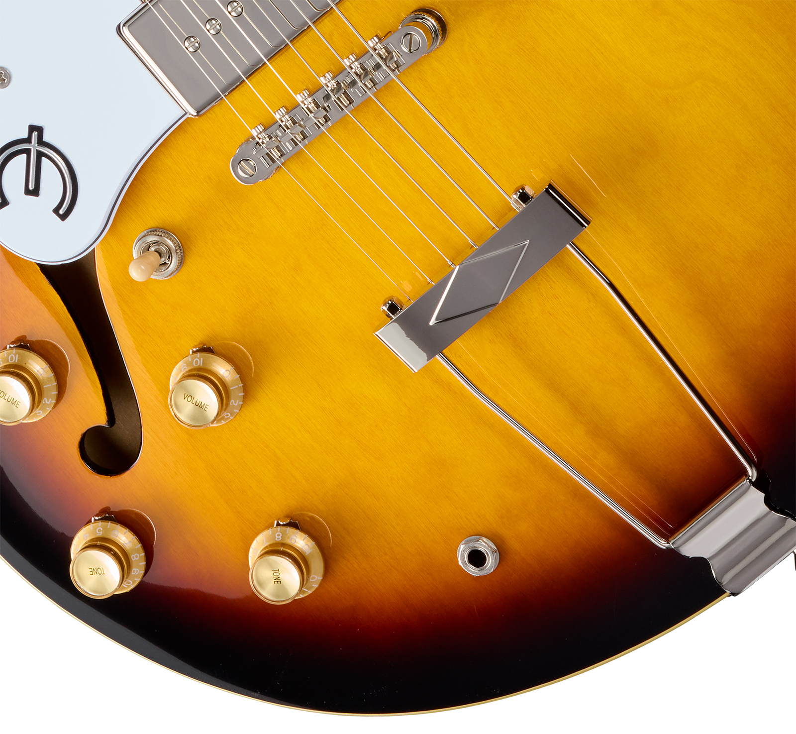 Epiphone Casino Lh Original Archtops Gaucher 2s P90 Ht Rw - Vintage Sunburst - Guitare Électrique 1/2 Caisse - Variation 3