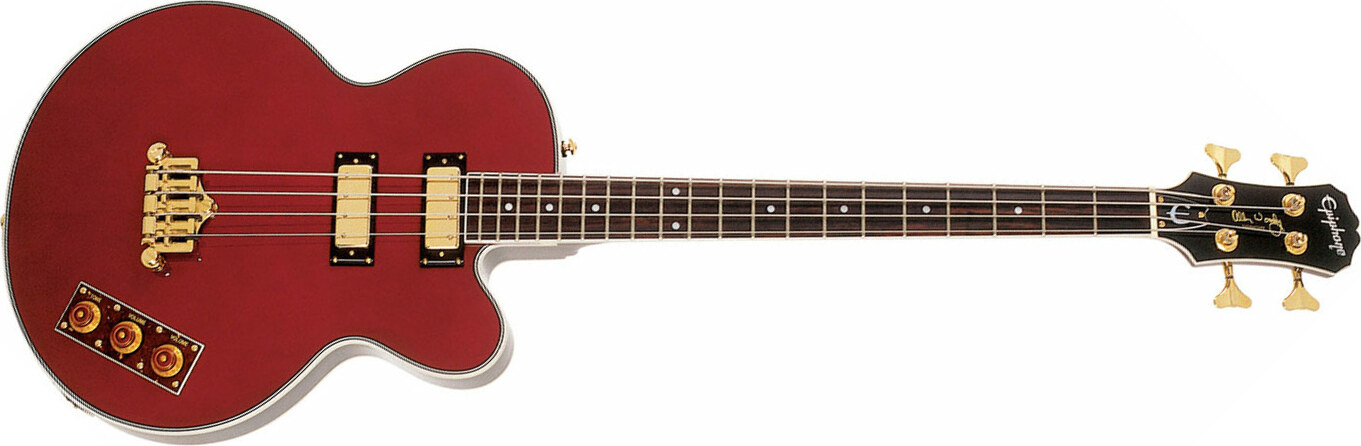 Epiphone Allen Woody Rumblekat Bass Signature Short Scale Rw - Wine Red - Basse Électrique 1/2 Caisse - Main picture