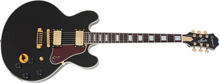 Epiphone B.b. King Lucille Gh - Ebony - Guitare Électrique 1/2 Caisse - Main picture