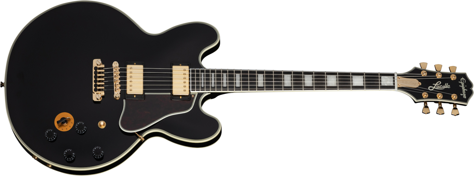 Epiphone Bb King Lucille 2021 Signature 2h Ht Eb - Ebony - Guitare Électrique Single Cut - Main picture