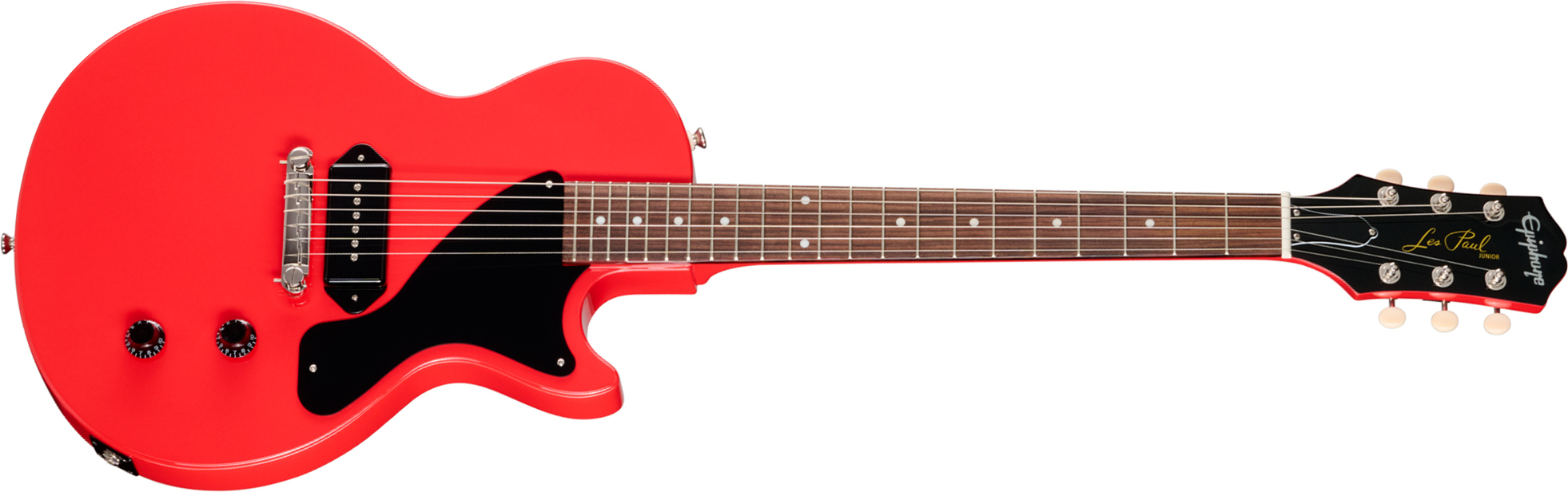 Epiphone Billy Joe Armstrong Les Paul Jr Signature 1s Ht Rw - Radiant Red - Guitare Électrique Single Cut - Main picture