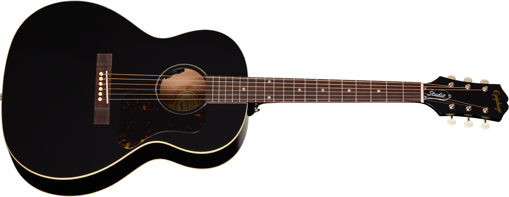 Epiphone Blues King Studio Epicea Acajou Rw - Ebony - Guitare Folk - Main picture