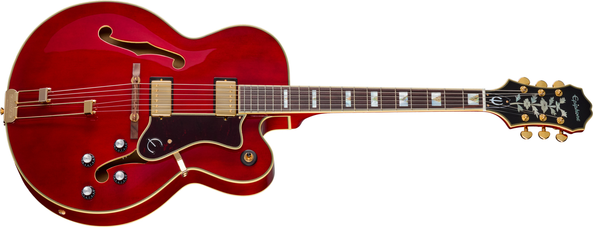 Epiphone Broadway Original Archtops 2h Ht Rw - Wine Red - Guitare Électrique 3/4 Caisse & Jazz - Main picture