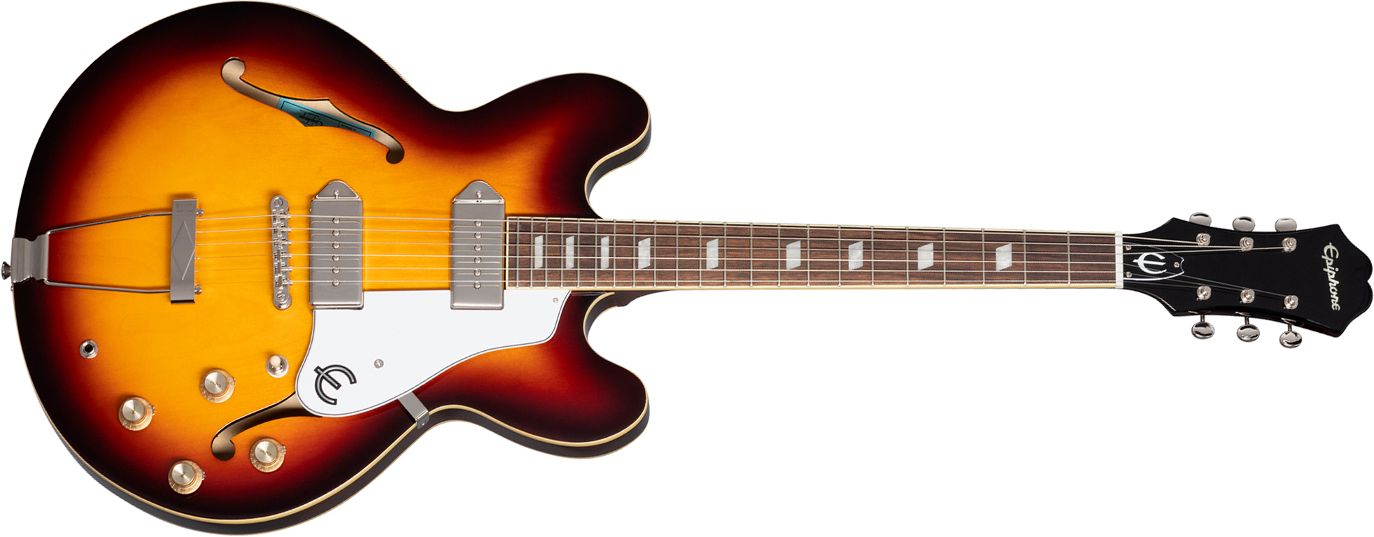 Epiphone Casino Original Archtops 2s P90 Ht Rw - Vintage Sunburst - Guitare Électrique 1/2 Caisse - Main picture
