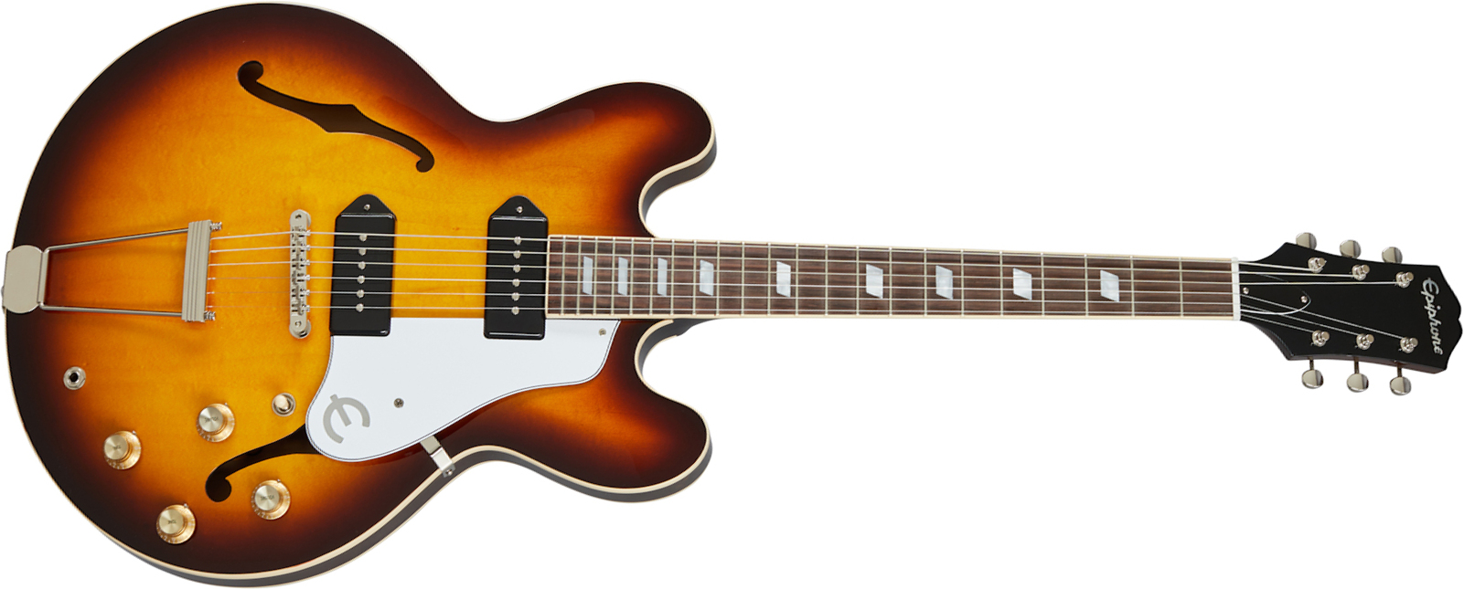 Epiphone Casino Usa 2s P90 Ht Rw - Vintage Sunburst - Guitare Électrique 1/2 Caisse - Main picture