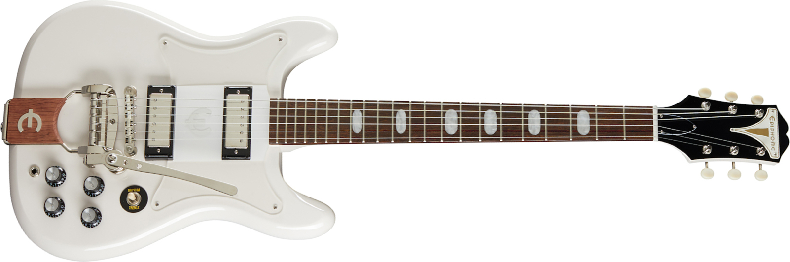 Epiphone Crestwood Custom 2mh Trem Lau - Polaris White - Guitare Électrique RÉtro Rock - Main picture