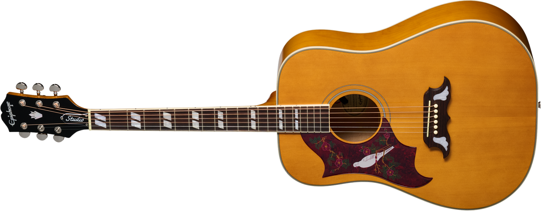 Epiphone Dove Studio Lh Gaucher Ibg Dreadnought Epicea Erable Rw - Natural - Guitare Folk - Main picture