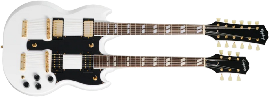 Epiphone Eds1275 Doubleneck Ibg 6/12c 2h Ht Lau - Alpine White - Guitare Électrique Double Manche - Main picture