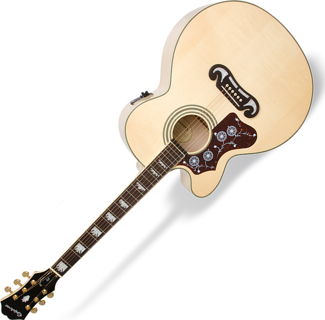 Epiphone Ej-200sce Lh - Natural - Guitare Acoustique - Main picture