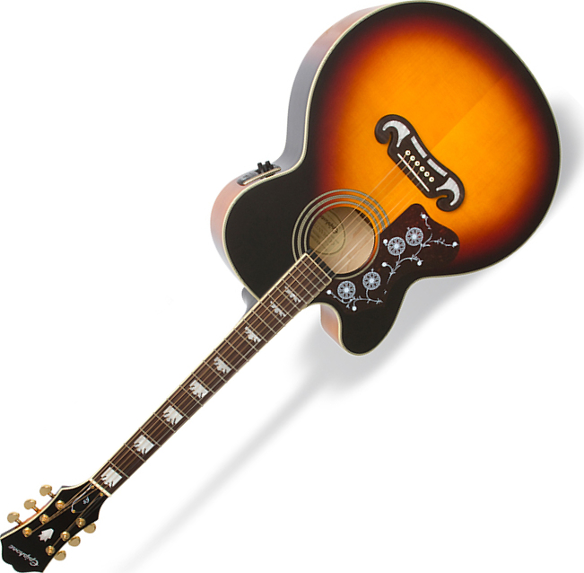 Epiphone Ej-200sce Lh - Vintage Sunburst - Guitare Acoustique - Main picture