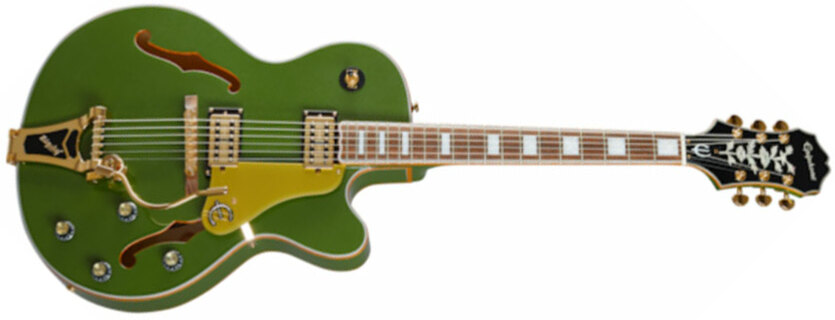 Epiphone Emperor Swingster Archtop 2h Trem Lau - Forest Green Metallic - Guitare Électrique 3/4 Caisse & Jazz - Main picture