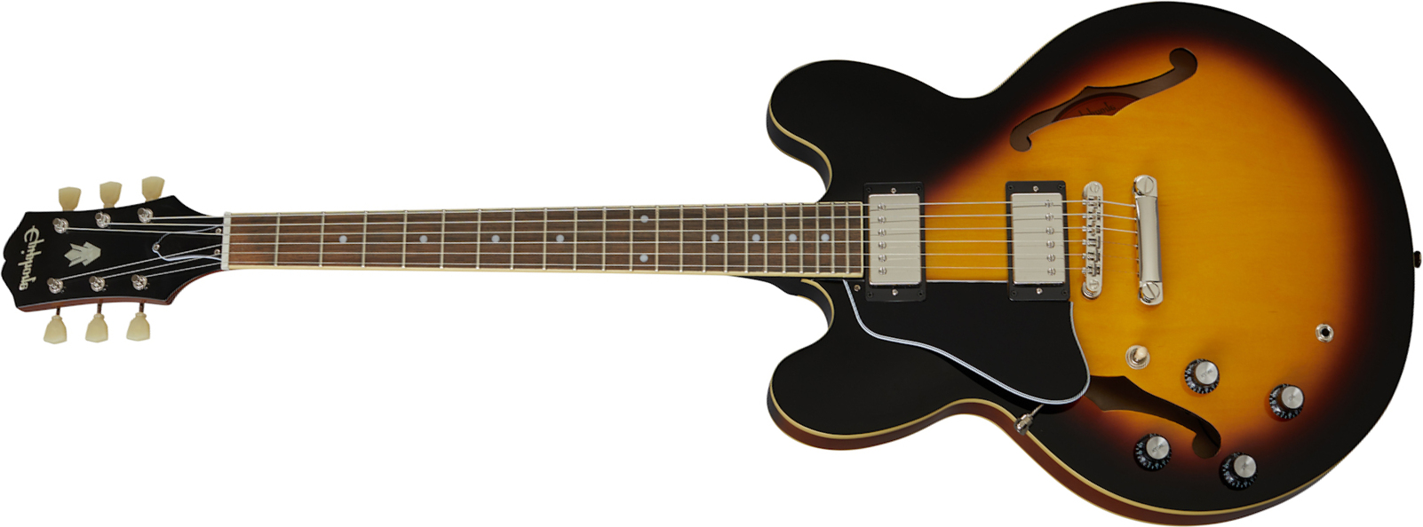 Epiphone Es-335 Lh Inspired By Gibson Original Gaucher 2h Ht Rw - Vintage Sunburst - Guitare Électrique Gaucher - Main picture
