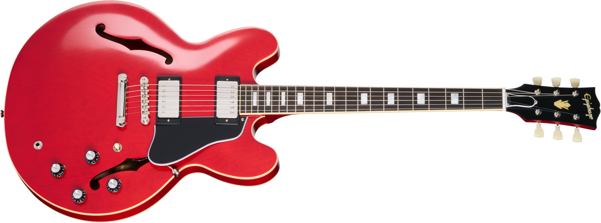 Epiphone Es335 1962 Reissue Ins.by.g.c 2h Gibson Ht Rw - Sixties Cherry - Guitare Électrique 1/2 Caisse - Main picture