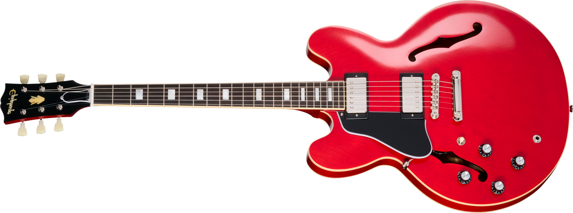 Epiphone Es335 1962 Reissue Lh Ibgc Gaucher 2h Gibson Ht Rw - Sixties Cherry - Guitare Électrique 1/2 Caisse - Main picture