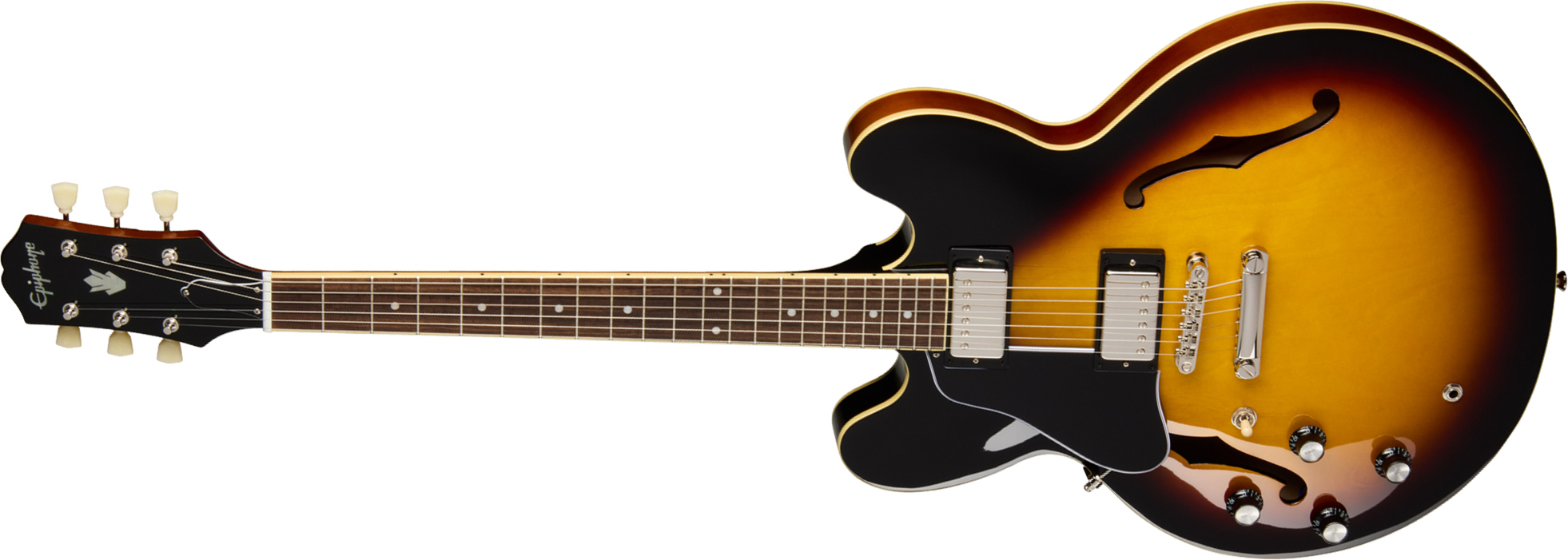 Epiphone Es335 Lh Ibg Original Gaucher 2h Ht Rw - Vintage Sunburst - Guitare Électrique Gaucher - Main picture