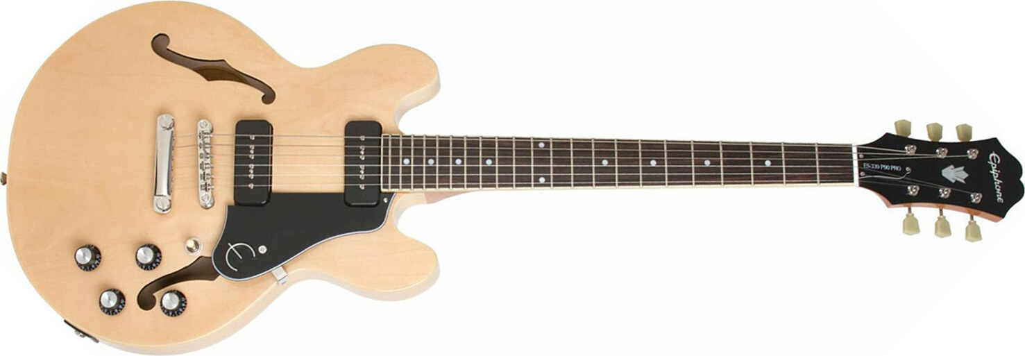 Epiphone Es339 P90 Pro - Natural - Guitare Électrique 1/2 Caisse - Main picture