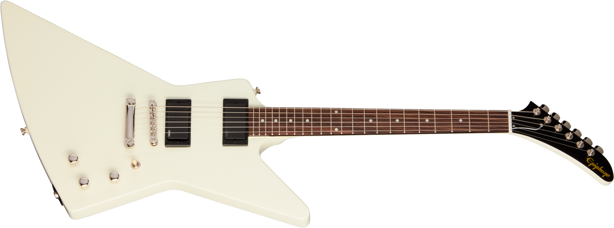 Epiphone Explorer 80s Ibg 2h Emg Ht Rw - Classic White - Guitare Électrique MÉtal - Main picture
