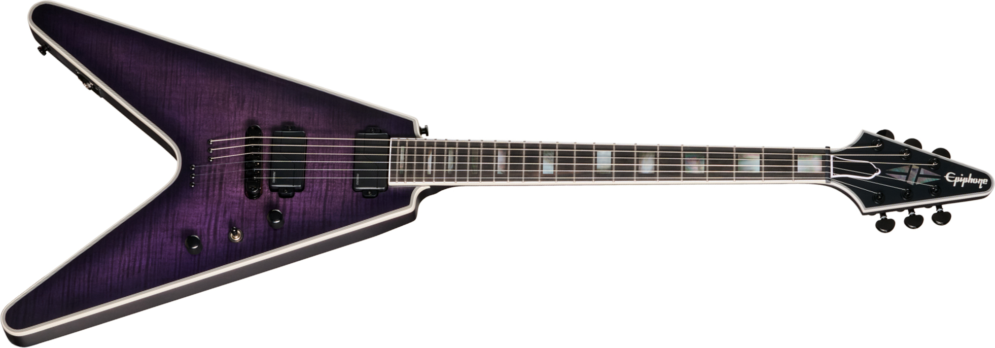 Epiphone Flying V Prophecy Modern 2h Eb - Orchid Bloom Satin - Guitare Électrique RÉtro Rock - Main picture