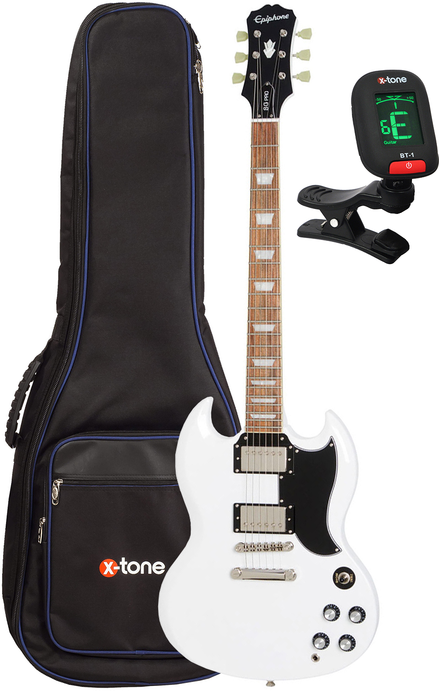 Epiphone G-400 Pro + X-tone 2015 Ele-bk + X-tone 3110 - Alpine White - Pack Guitare Électrique - Main picture