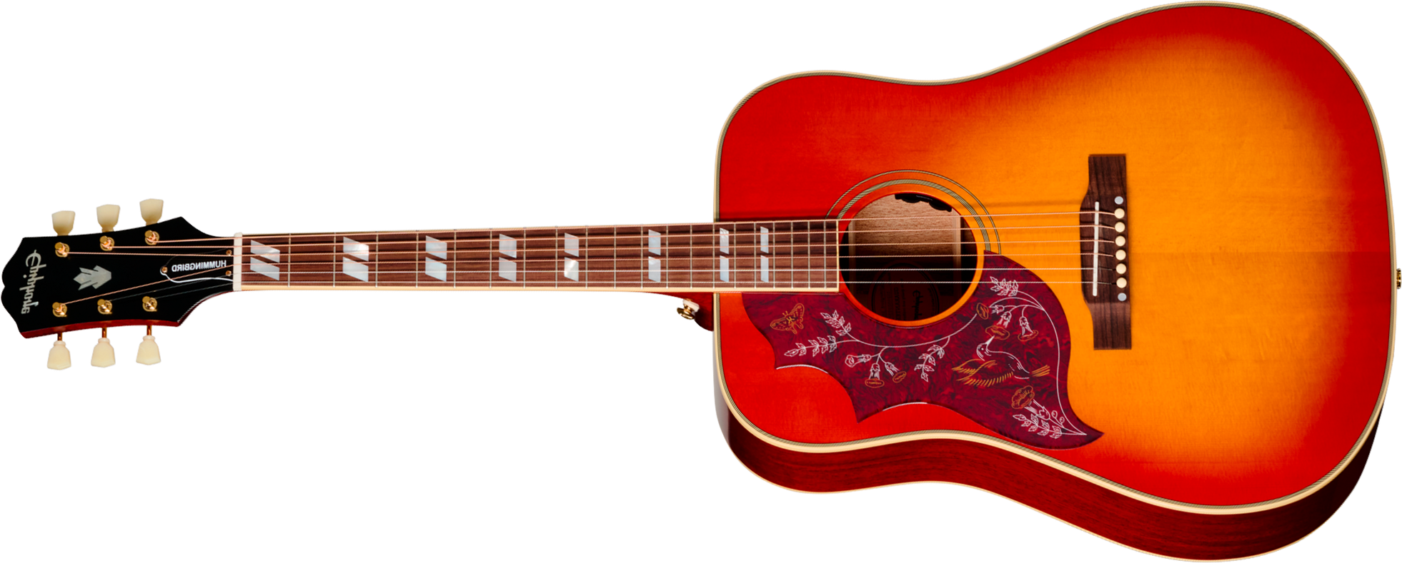 Epiphone Hummingbird Standard Ibg Dreadnought Epicea Acajou Rw - Cherry Sunburst - Guitare Folk - Main picture
