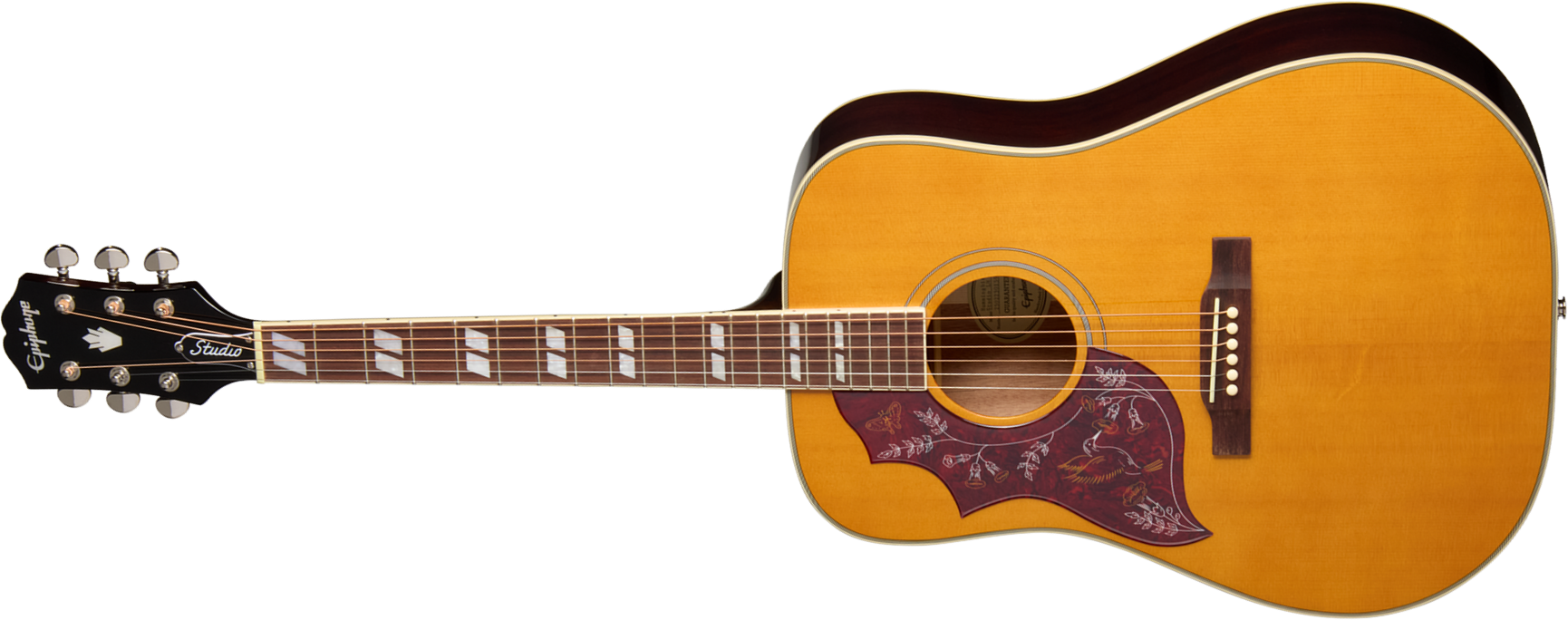 Epiphone Hummingbird Studio Lh Gaucher Ibg Dreadnought Epicea Acajou Rw - Natural - Guitare Folk - Main picture