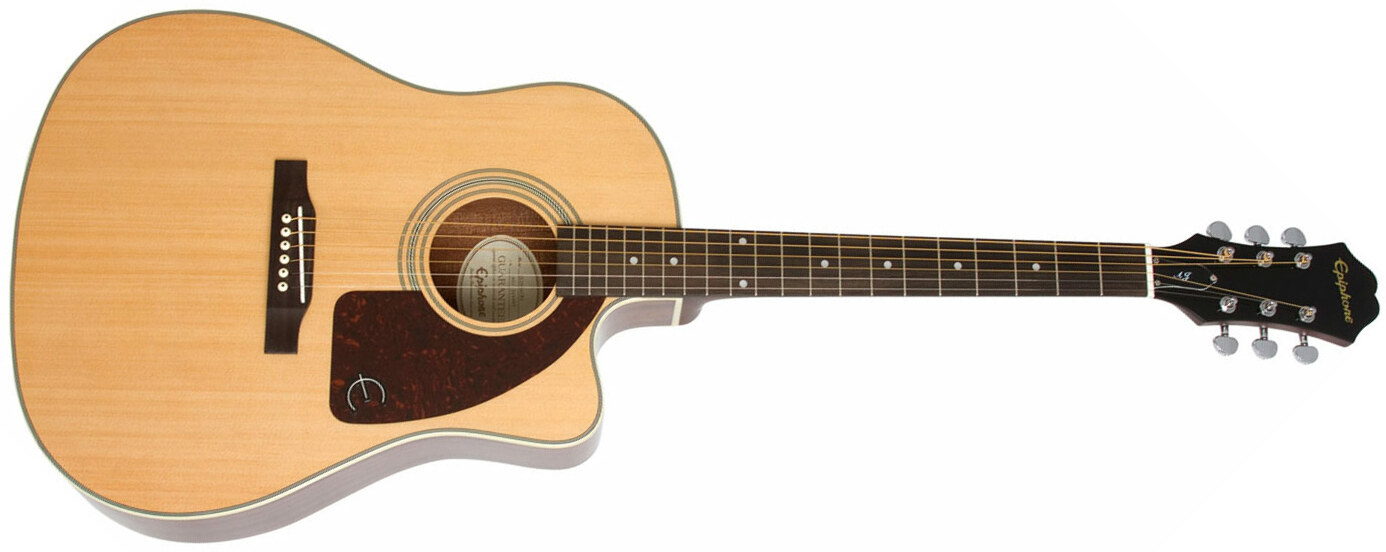 Epiphone J-15 Ec Deluxe Dreadnought Cw Epicea Acajou Lau - Natural - Guitare Electro Acoustique - Main picture