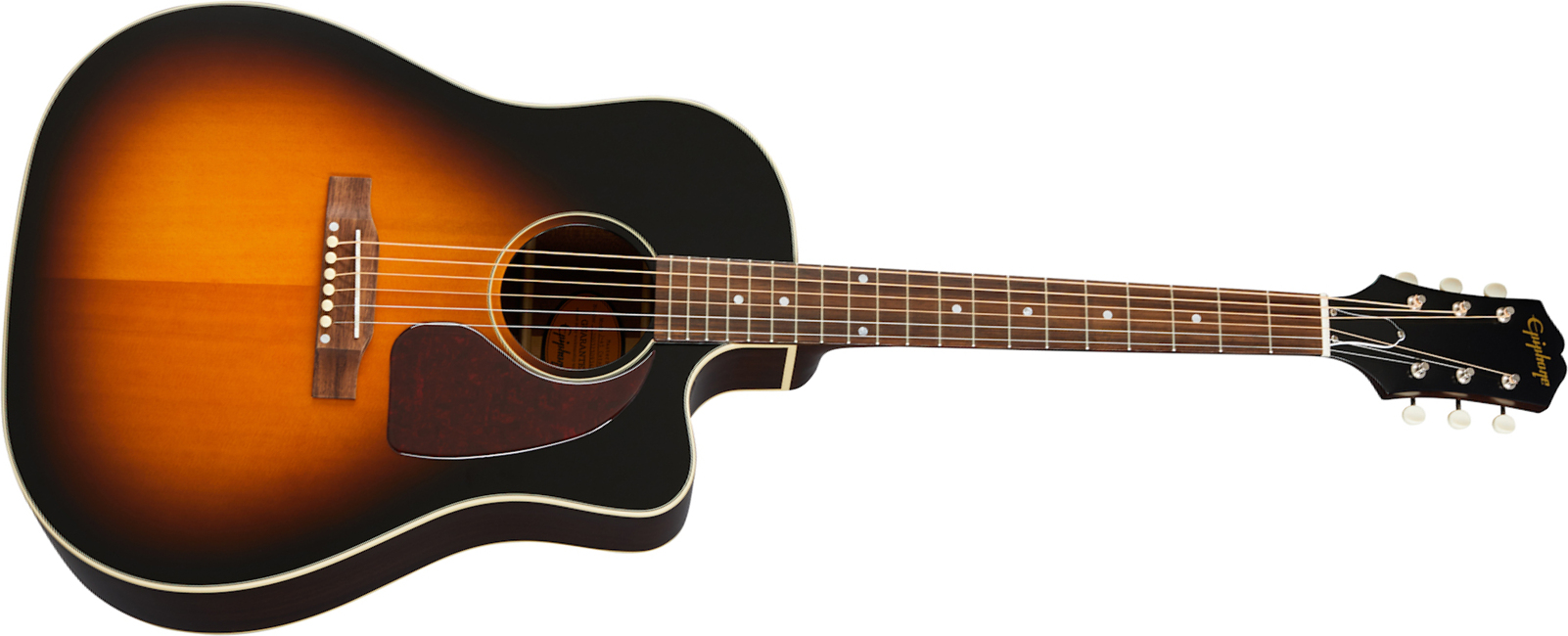 Epiphone J-45 Ec Inspired By Gibson Dreadnought Cw Epicea Acajou Lau - Aged Vintage Sunburst - Guitare Electro Acoustique - Main picture