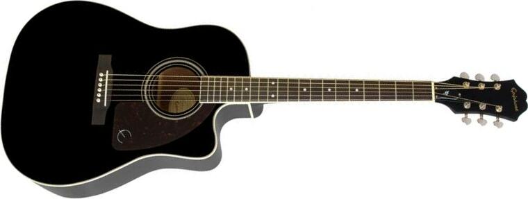 Epiphone J-45 Ec Studio Dreadnought Cw Epicea Acajou Rw - Ebony - Guitare Electro Acoustique - Main picture