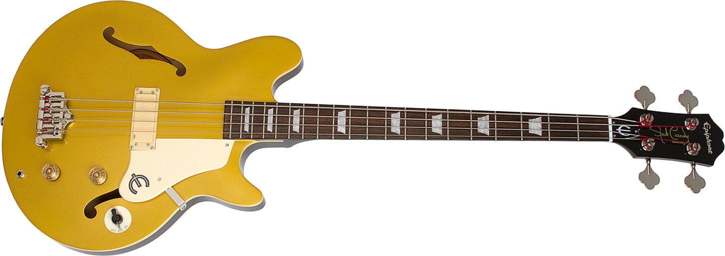 Epiphone Jack Casady Signature Bass Ch - Metallic Gold - Basse Électrique 1/2 Caisse - Main picture