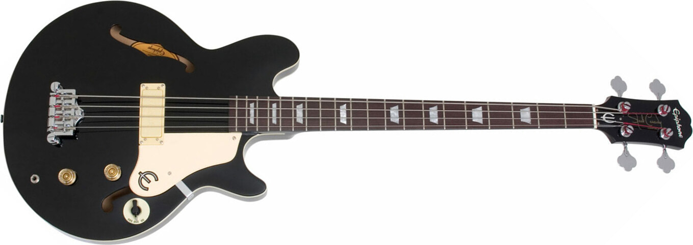 Epiphone Jack Casady Signature Bass Ch - Ebony - Basse Électrique 1/2 Caisse - Main picture