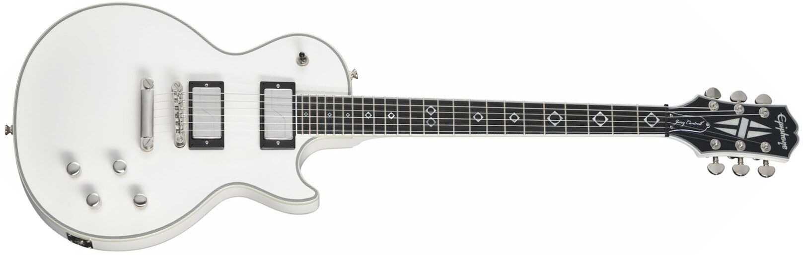 Epiphone Jerry Cantrell Les Paul Custom Prophecy Signature 2h Fishman Fluence Classic Ht Eb - Bone White - Guitare Électrique Single Cut - Main pictur