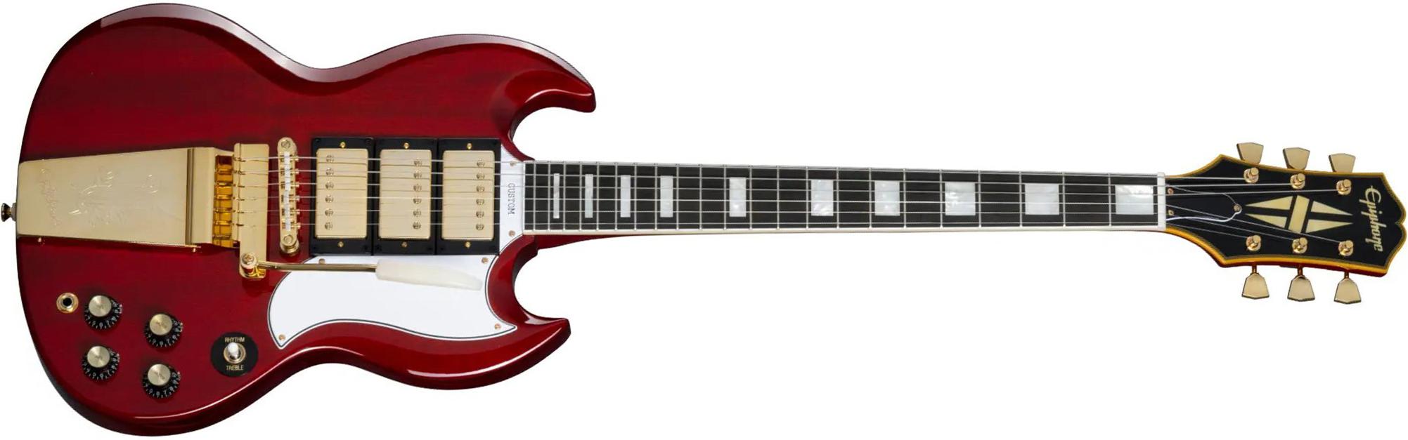 Epiphone Joe Bonamassa Sg Custom 1963 Signature 3h Trem Eb - Dark Wine Red - Guitare Électrique Signature - Main picture