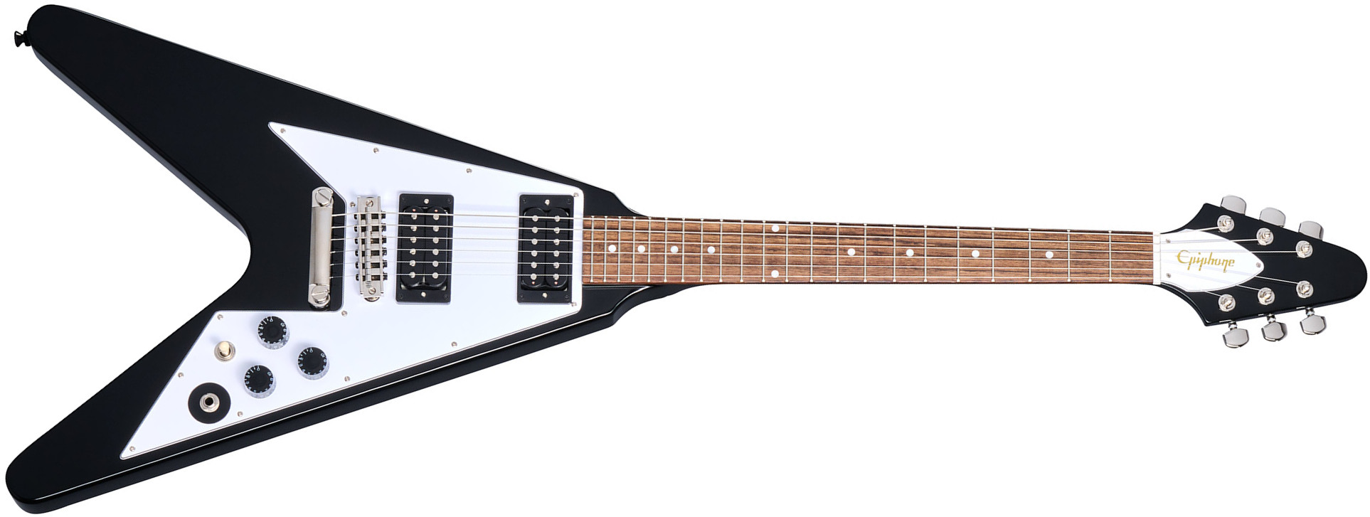 Epiphone Kirk Hammett Flying V 1979 Signature 2h Gibson  Ht Rw - Ebony - Guitare Électrique Signature - Main picture