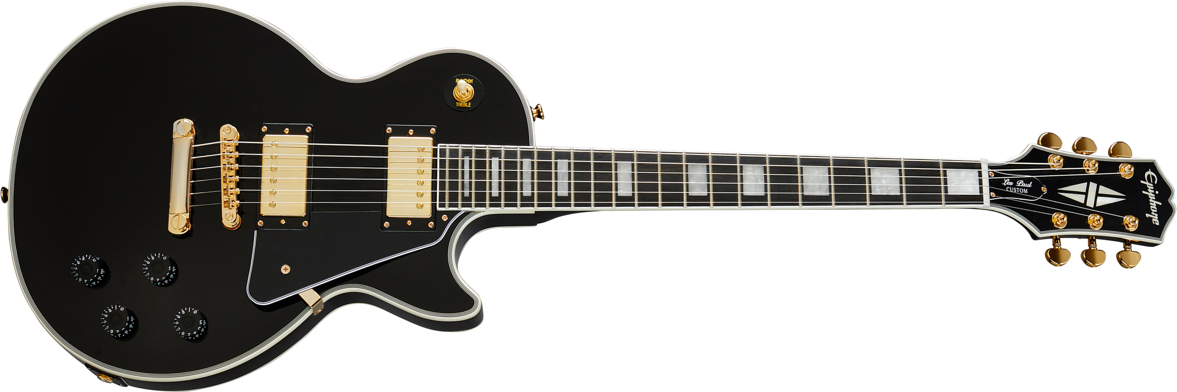 Epiphone Les Paul Custom 2h Ht Eb - Ebony - Guitare Électrique Single Cut - Main picture