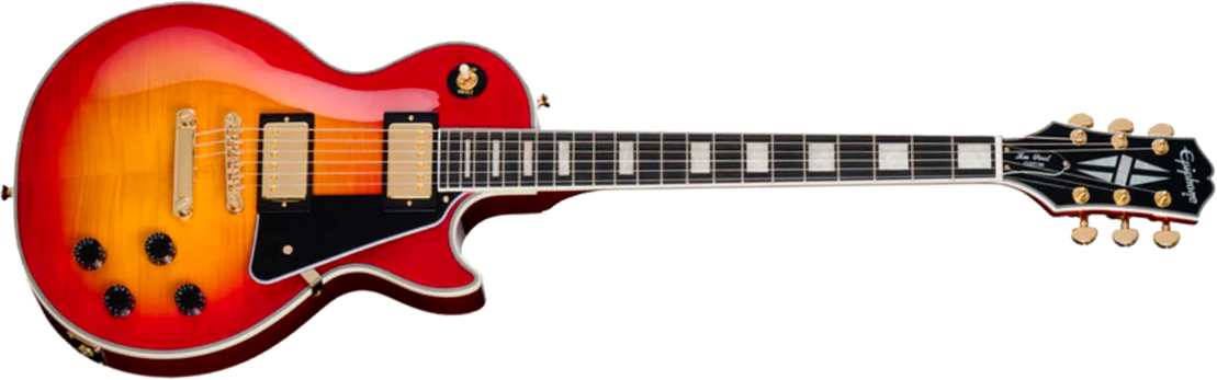 Epiphone Les Paul Custom Ibg Ltd 2h Ht Eb - Heritage Cherry Sunburst - Guitare Électrique Single Cut - Main picture