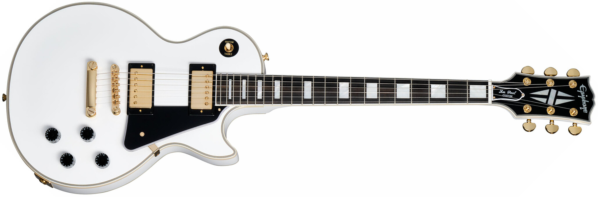 Epiphone Les Paul Custom Inspired By 2h Ht Eb - Alpine White - Guitare Électrique Single Cut - Main picture