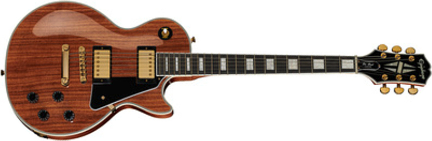 Epiphone Les Paul Custom Koa 2h Ht Eb - Natural - Guitare Électrique Single Cut - Main picture