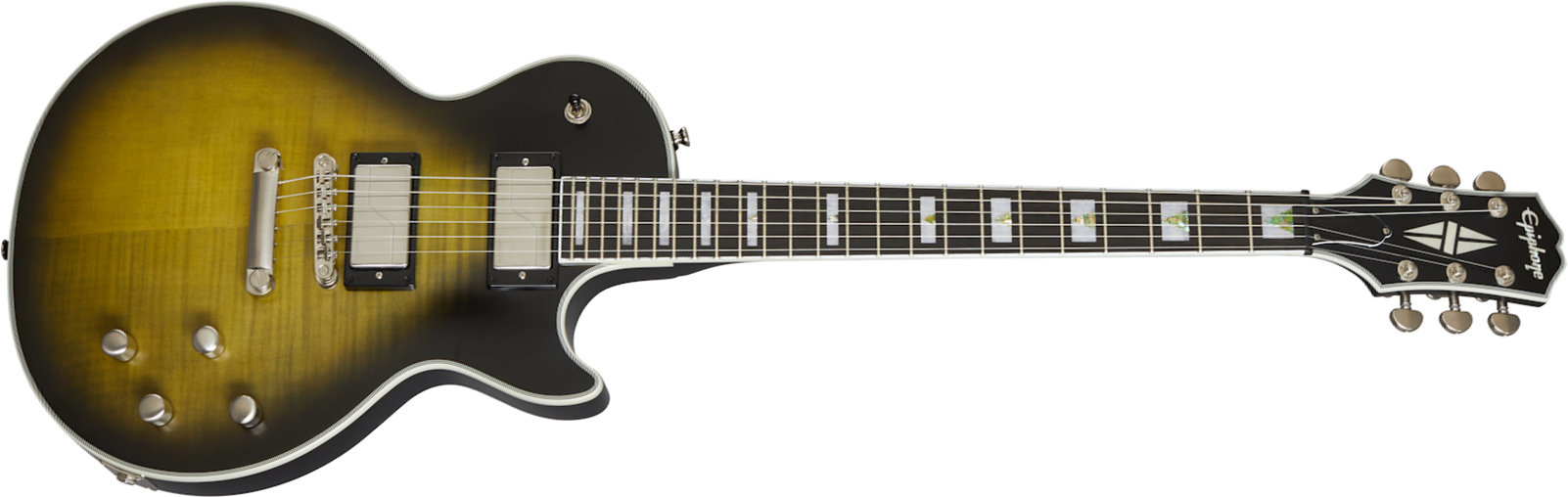 Epiphone Les Paul Prophecy Modern 2h Fishman Fluence Ht Eb - Olive Tiger Aged - Guitare Électrique Single Cut - Main picture