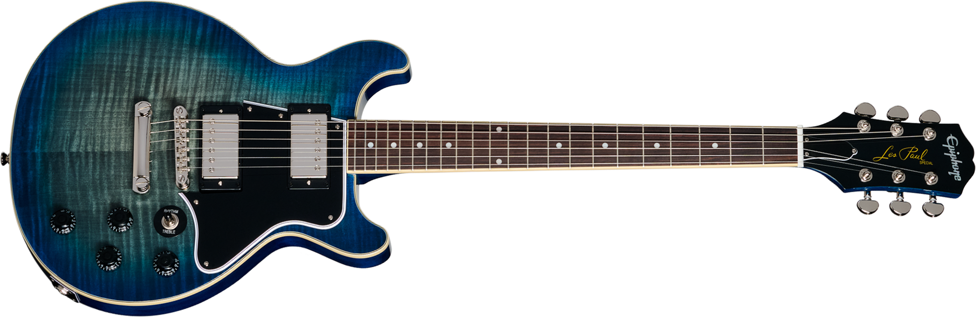 Epiphone Les Paul Special Double Cut Figured Ibg Dc 2h Ht Rw - Ocean Water - Guitare Électrique Double Cut - Main picture