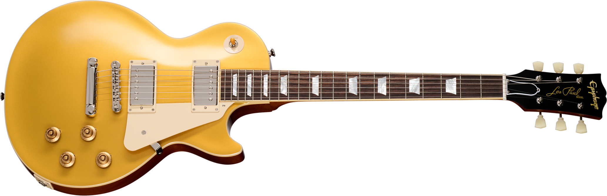 Epiphone Les Paul Standard 1957 Goldtop Reissue Ins.by.g.c 2h Gibson Ht Rw - Antique Gold - Guitare Électrique Single Cut - Main picture