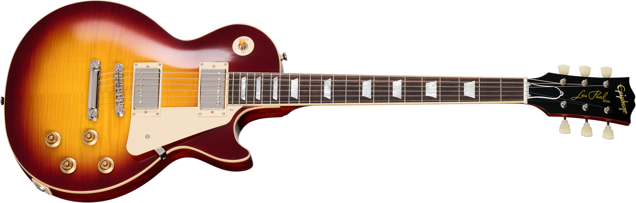 Epiphone Les Paul Standard 1959 Reissue I.b.g.c  2h Gibson Ht Rw - Deep Cherry Sunburst - Guitare Électrique Single Cut - Main picture